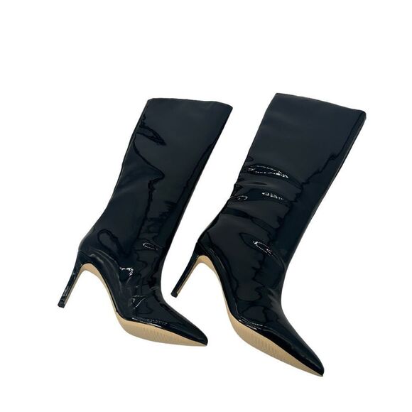 Guess Dayton Stiletto Dress Boots in Patent Black Leather Size 5.5 NEW - Picture 6 of 9